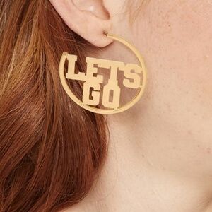 Let's Go Game Day Hoop Earrings - Universal Thread™ Gold